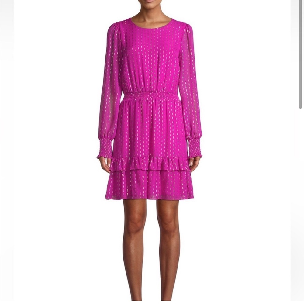 Lilly Pulitzer dotti silk metallic dress size 8
